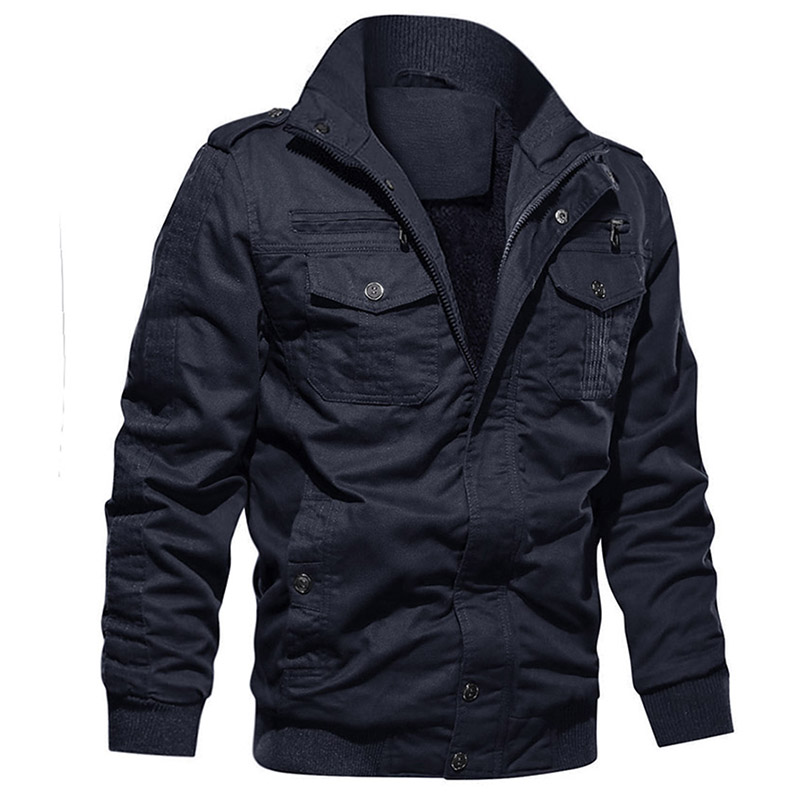 Work Jacket men Custom Plus size Bomber Fleece Winter Coat warm wear resilient Thick