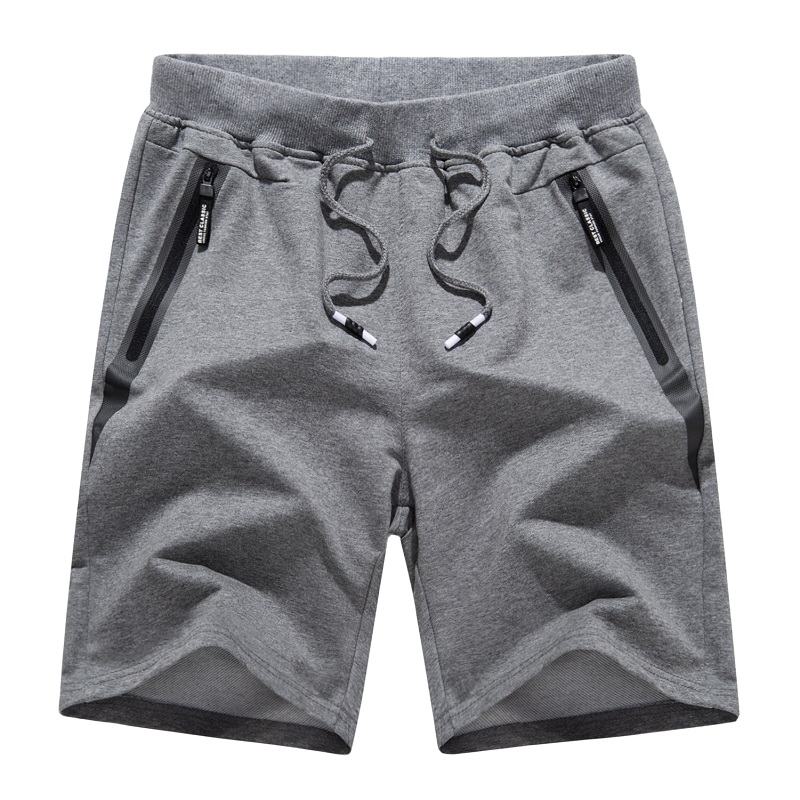 Men\'s Cotton Joggers Casual Workout Shorts Running Shorts with Zipper Pockets Loose Leg Bottom Activewar